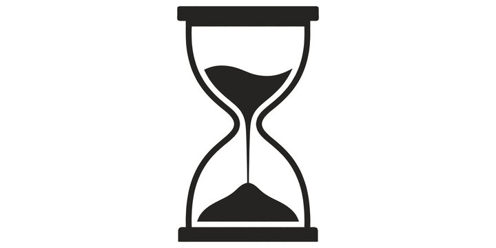 Minimalist black hourglass icon vector illustration isolated on white background flat design time concept symbol for business project.