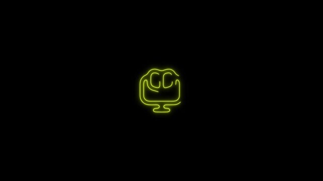 e-learning  glowing neon green animation animated video 4k 