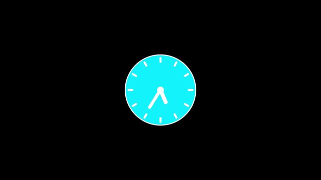 Blue clock face showing rapidly changing time