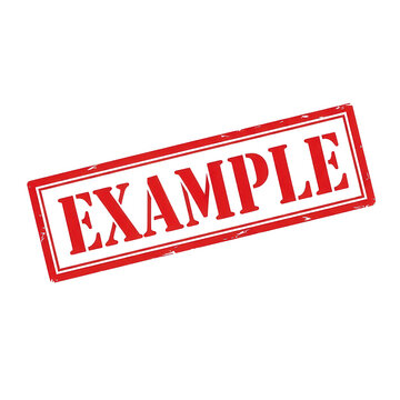 Example red rubber stamp on transparent background, example sign.
