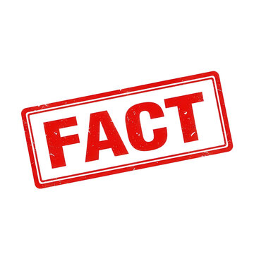 Fact red rubber stamp on transparent background isolated.