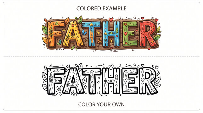 Alphabet and Numbers Coloring Page for Kids Outline Illustration