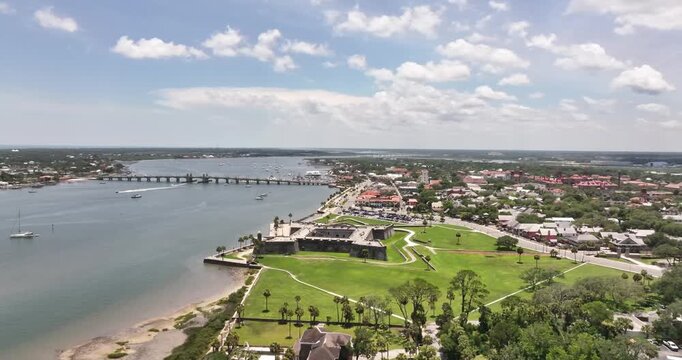 Aerial View of Castillo de San Marcos Fort and Matanzas Bay, St. Augustine, Florida&rdquo; 