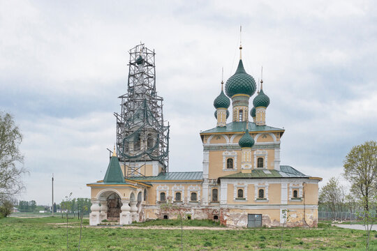 Church of St John Baptist in Uglich undergoing restoration, Russia