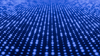 Fototapeta premium Digital background features blue dots creating sense of depth and movement, ideal for technology or abstract themes