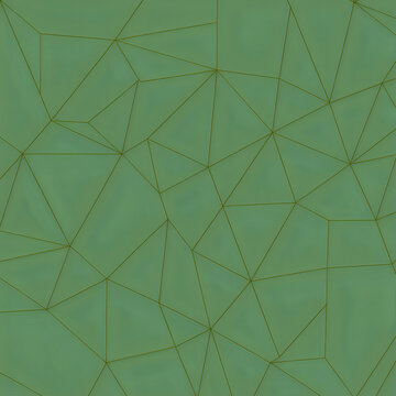 Geometric abstract polygon pattern with irregular tessellation on green background