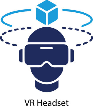 Virtual Reality Headset Vector Icon for Metaverse Technology