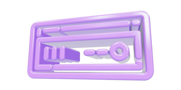 A glossy, light purple 3d credit card reader rendered with a smooth finish, isolated on white des isolated on a transparent background