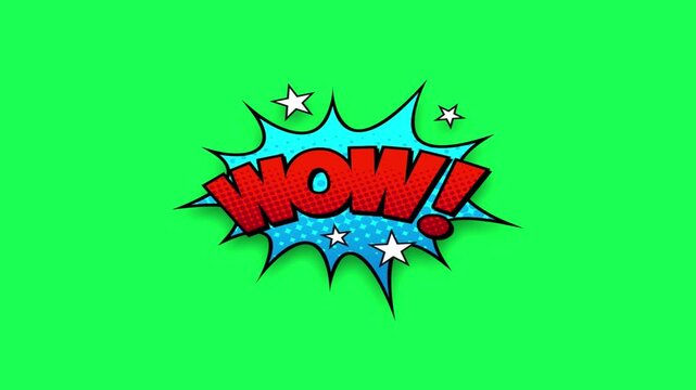 Comic book style speech bubble with the word wow
