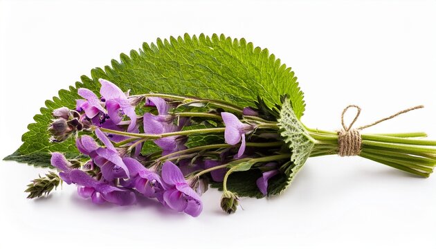 Scutellaria Baicalensis Baikal Skullcap Isolated On White