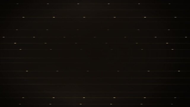 Abstract dark background with glowing horizontal data lines and moving tracking dashes
