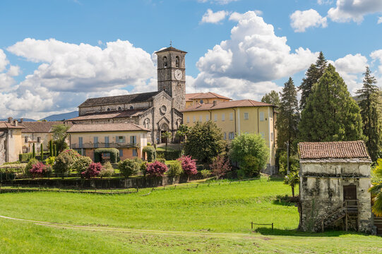 View of the Romanesque Church of San Vittore in the locality of Canonica, Brezzo di Bedero, province of Varese, Lombardy, Italy