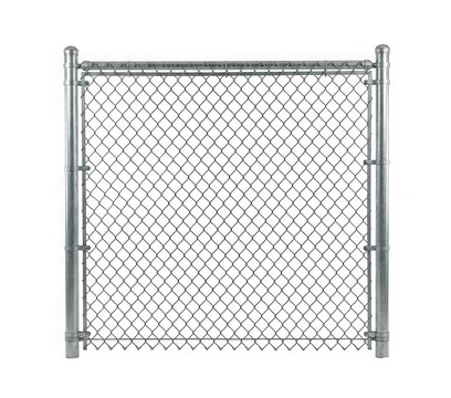 A section of chain link fence isolated on transparent background