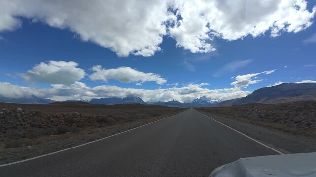 Driving Toward Mount Fitz Roy Near El Chalt&eacute;n In Patagonia Argentina