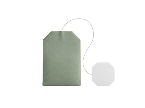Green tea bag isolated on transparent background