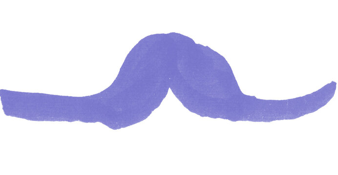 Purple mustache icon isolated on white background