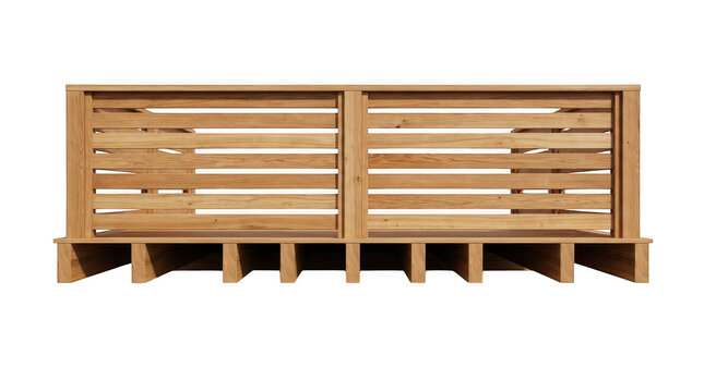 Empty wooden crate or pallet isolated on transparent background