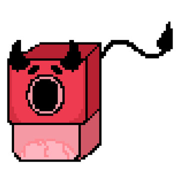 Pink ghost pencil sharpener with tall halloween monster pixel art