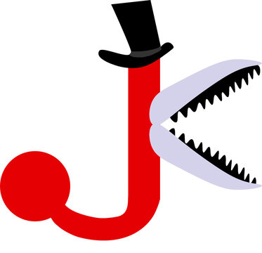 Top Hat  J K Letter Snake Illustration