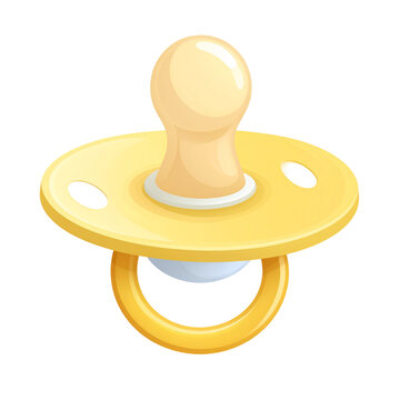 Yelow Baby Pacifier vector PNG Transparent