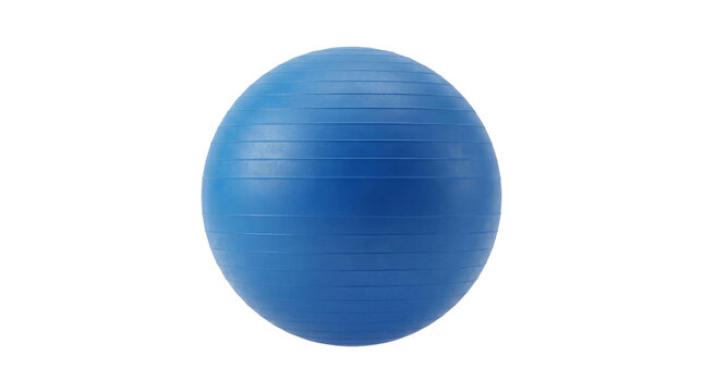 Blue exercise ball isolated on black background for fitness and yoga workouts