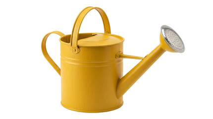 Yellow metal watering can for gardening and plant care © Ivan