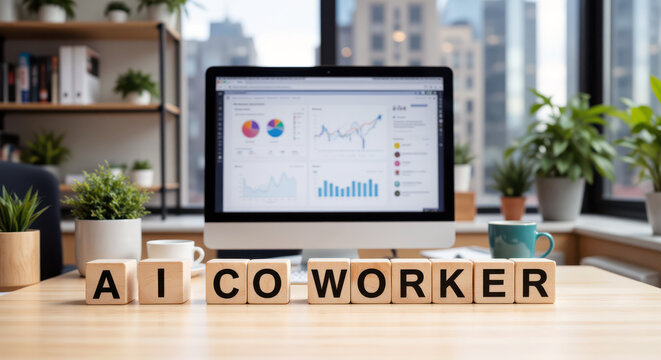 Machine colleague era as the AI coworker becomes part of daily business, with smart assistants taking over repetitive duties so people focus on creative and strategic sides of their jobs