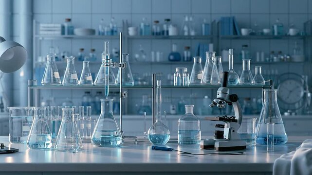 Microscopic medical cells and biological research visualization