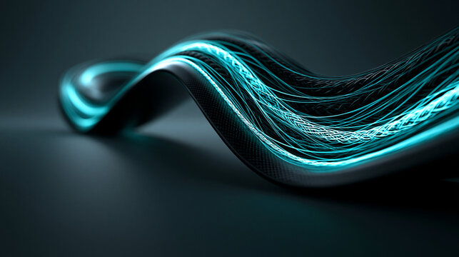 Glowing Fiber Optic Cable Abstract Technology Background