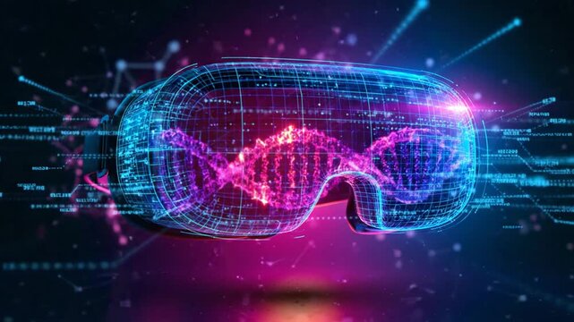 3D biotechnology and DNA molecular science animation