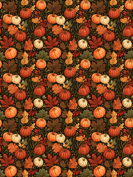 seamless repeating halloween pumpkin pattern 