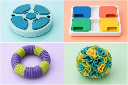 Interactive Pet Enrichment Toys With Puzzles, Ring, and Snuffle Ball