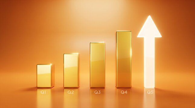 business graph with arrow