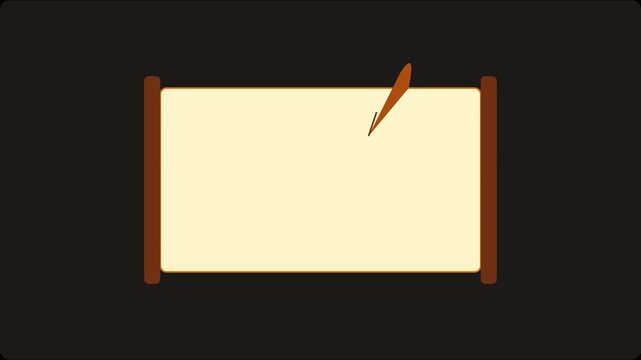 Animated paper scroll opening and closing loop, vintage parchment animation 4k background, for text presentation