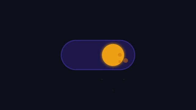 Day and night mode toggle switch animation, dark mode ui interface 4k