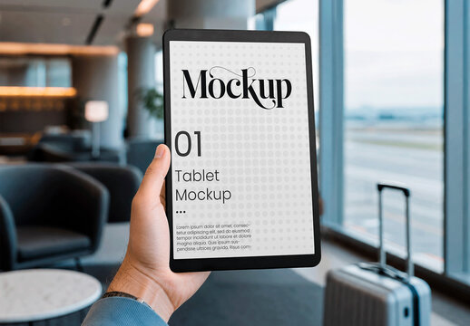 Tablet Airport Lounge Mockup
