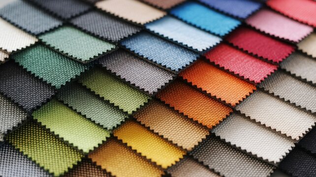 Colorful fabric swatch grid for design
