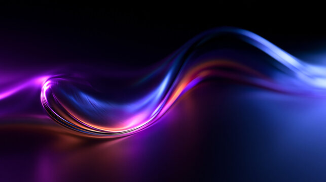 Abstract Futuristic Glowing Wave Background with Purple and Blue Light