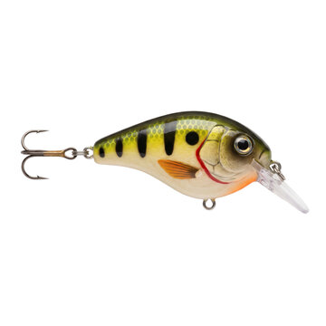 Realistic fish-shaped fishing lure with treble hook and diving lip