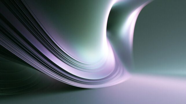 Abstract Curved Paper Wave Background with Purple Light