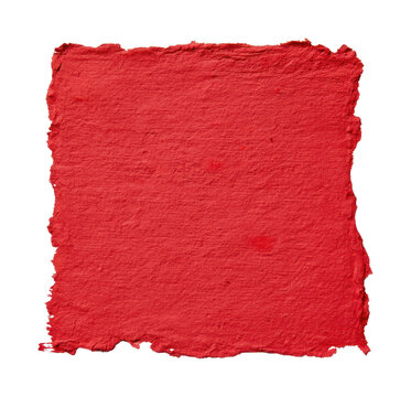 Red textured paper square PNG with a transparent background.