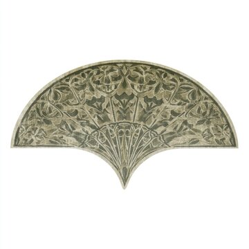 Elegant half-circle decorative wall art with intricate design.