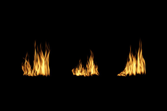 Fire blast isolated on black background. Detailed fire textures ideal for VFX, compositing, overlays, graphics, and cinematic effects.