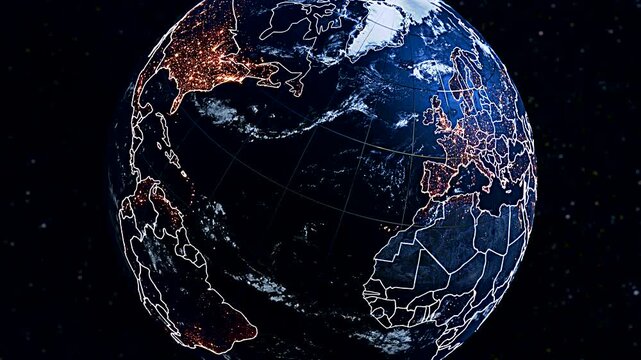 Cinematic 3D Planet Earth Flyby Focusing on Luxembourg and European Borders Widescreen
