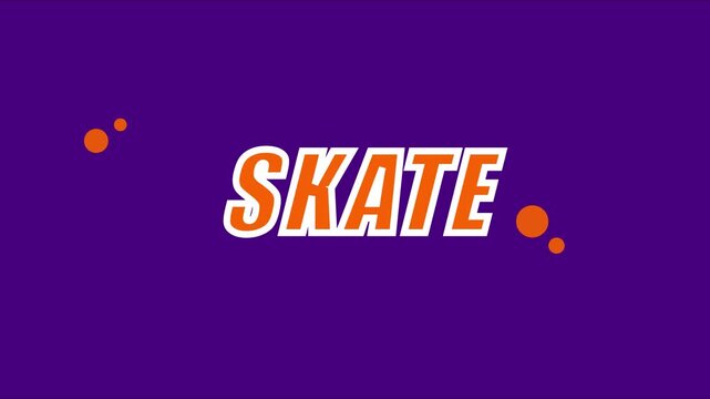 Skate motion animation with dynamic typography and abstract 4k skating