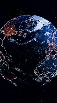 Detailed 3D Digital Globe Visualization Focusing on Netherlands and Low Countries Vertical