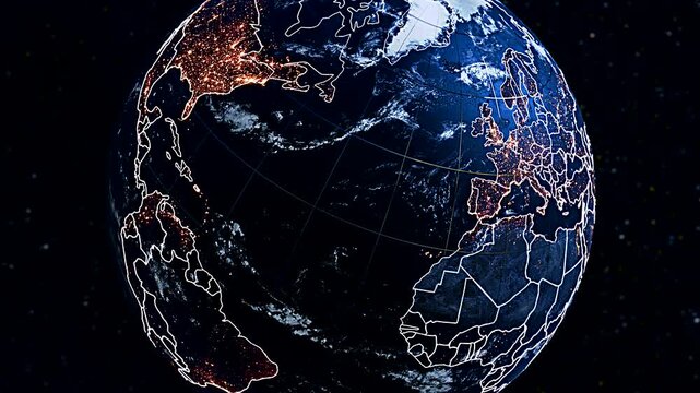 Cinematic 3D Planet Earth Flyby Focusing on Belgium and European Borders Widescreen