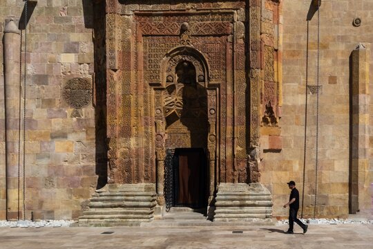 Divriği Grand Mosque, silhouette of people praying. Sivas, Divriği, T&uuml;rkiye.