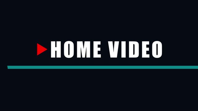 Retro home title card with classic vhs aesthetic and teal line animation 4k home retro vintage nostalgia