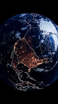 Captivating 3D Digital Globe Animation Highlighting Greenland and Arctic Region Vertical